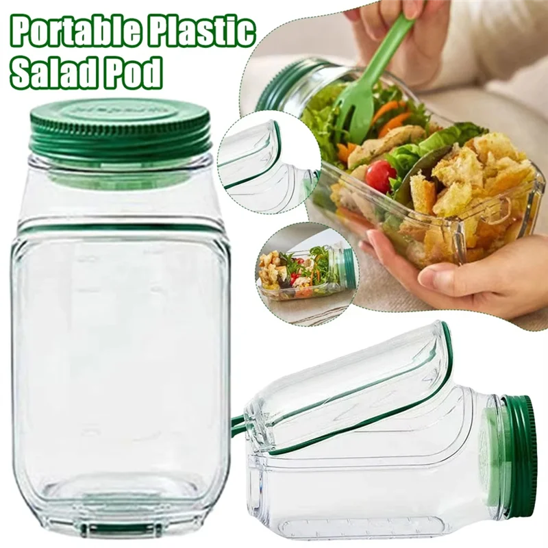 Portable Leak-Proof Plastic Salad All-In-One Container