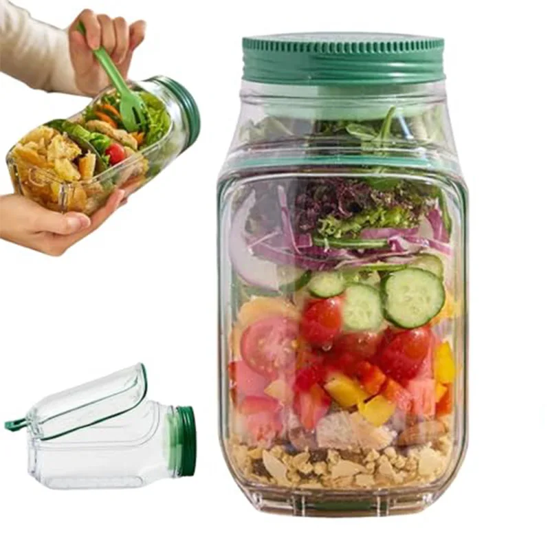 Portable Leak-Proof Plastic Salad All-In-One Container