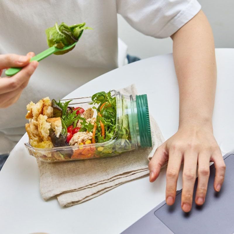 Portable Leak-Proof Plastic Salad All-In-One Container